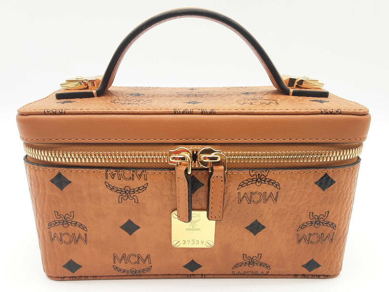 Mcm Mini Rockstar Cognac Tan Visetos Vanity Case Crossbody Bag Do1025pxzde