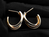 14k Two-tone Yellow & White Gold Twisted Hoop Earrings 2.2 Grams Fw0526lpzdu