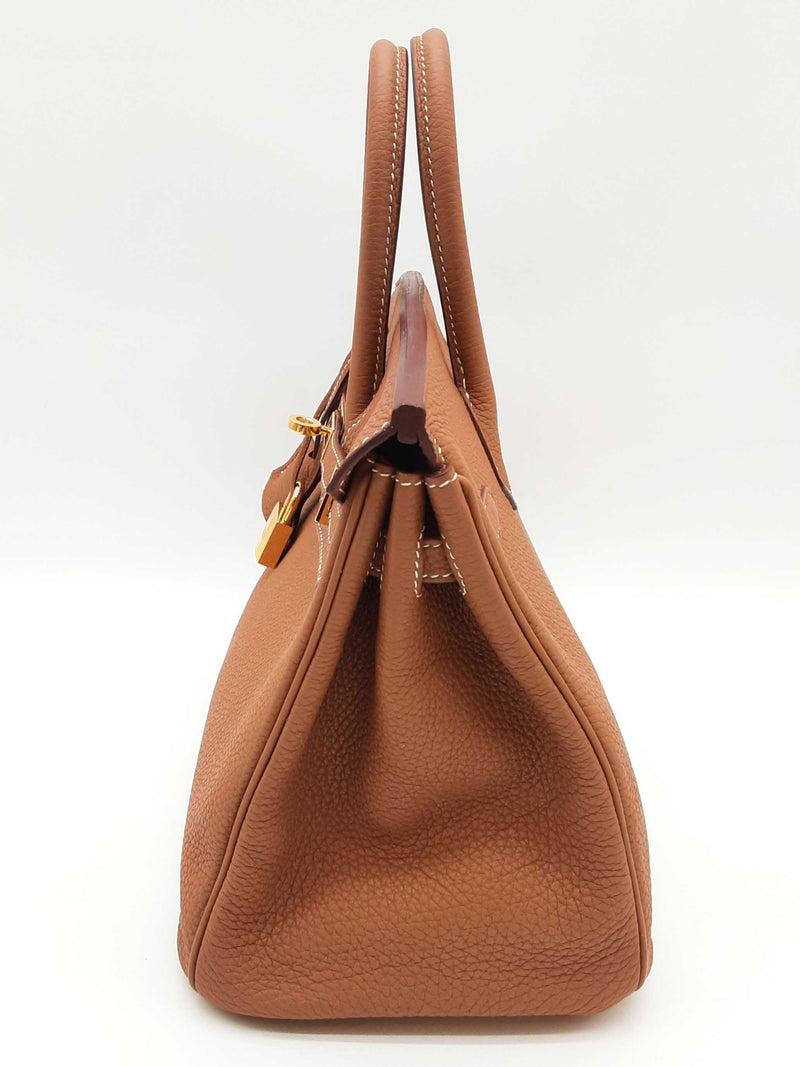 Hermes Birkin 25 Gold Brown Fjord Leather Gold Hardware Handbag Do0425oxcxzde
