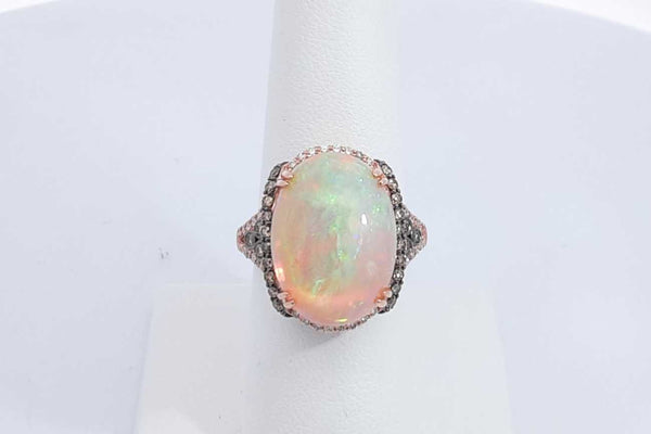 Levian Opal & Diamond Ring In 14k Rose Gold 9.1 Grams Size 7 Eb0924loxzdu