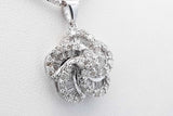 2.00cttw 18k White Gold Diamond Cluster Floral Pendant With 14k White Gold Box Chain 18 Inch 7.4 Grams Eb0426pprdu