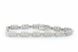 2.08cttw Diamond Greek Key Bracelet In 18k White Gold 15.8g 6.5 In Eb0926lpxzsa