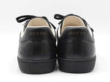 Gucci Ace Sneakers In Gg-embossed Perforated Black Leather Size 10.5 Fw0626lordu