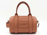 Marc Jacobs The Mini Duffle In Argan Oil Brown Oil Pebbled Leather Fw1026pxdu