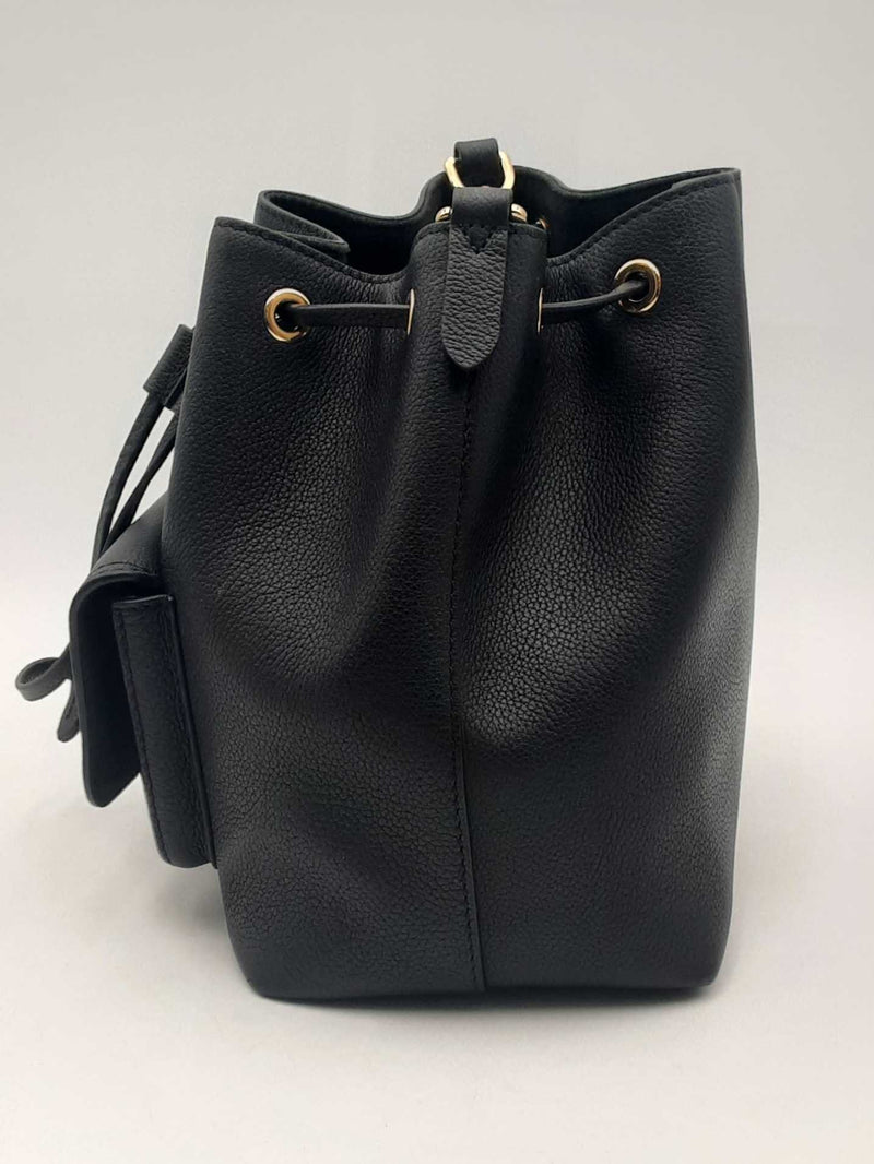 Louis Vuitton Black Leather Lockme Bucket Bag Eb12241cxzsa