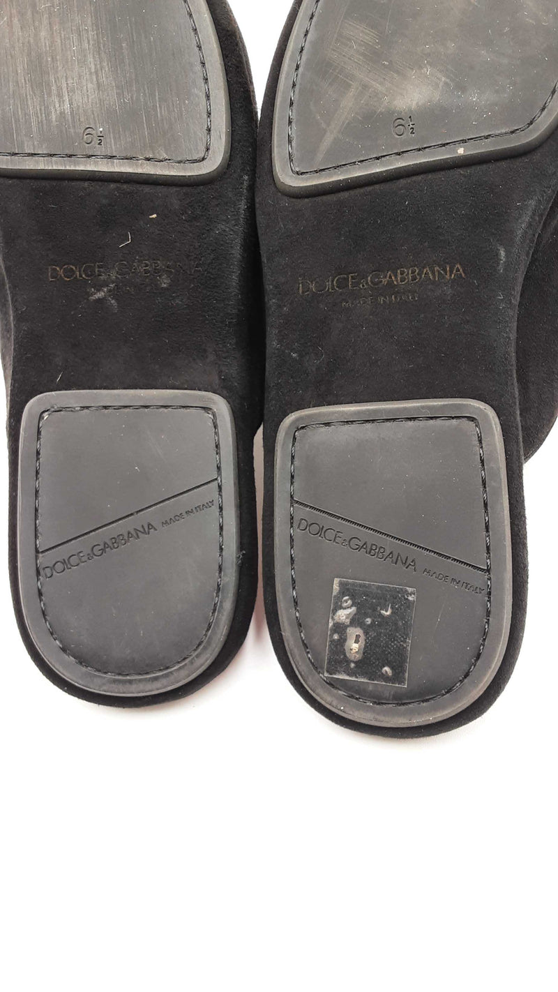 Dolce & Gabbana Marcello Black Suede Slip On Loafers Size  display picture 1