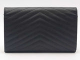 Yves Saint Laurent Cassandre Wallet On Chain Black Handbag Aa0326przsa