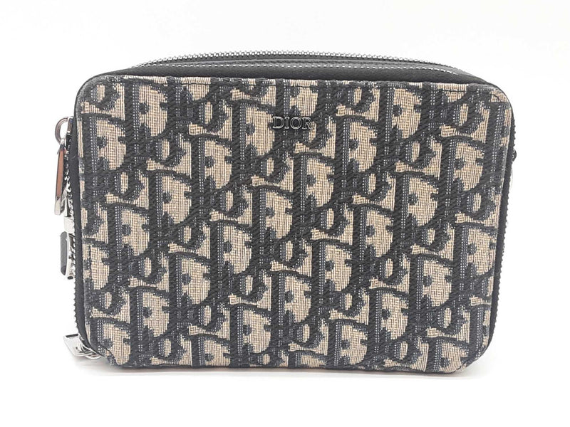 Christian Dior Zipped Pouch With Strap Dior Oblique Jacquard Sd0725czxde