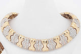18k Two Tone Gold Diamond Omega Chain Necklace 102.8 Grams 16 Inch Eb0426cxxzsa