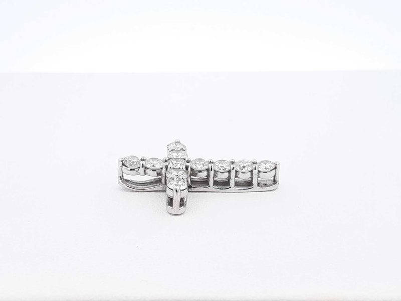 1.65 Cttw Diamond & 14k White Gold 14k Cross Pendant 3.5 Grams Fw00625rzxdu