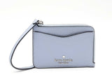 Kate Spade Leila Card Holder Wristlet Wallet In Blue Pebbled Leather Fw0925ozdu