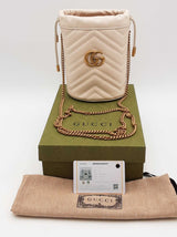 Gucci Gg Marmont Quilted Chevron Crossbody Bucket Bag Eb0826wcrsa