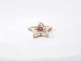 Garnet & Diamond Star Slide Pendant In 10k Yellow Gold (.417) 1.5 Grams Fw1025pzdu
