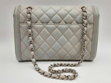 Chanel Geometric Flap Gray Quilted Clafskin Leather Shoulder Bag Do0924opxzde