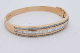 5.45cttw Diamond 14k Yellow Gold Hinged Bangle Bracelet 25.9 Grams Eb0626lrxzsa