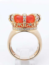 2.15 Cttw Diamond & 10k Gold & Cabochon Crown Ring 21.1 Gram Sz 11 Fw1025llirdu