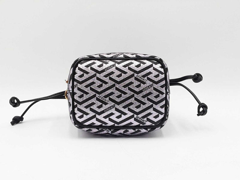 Versace La Greca Signature Glitter Print Bucket Bag Fw0825wzxdu