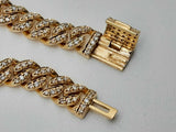 Approx 7.76 Ctw Diamonds 10k Yg 55.0g Solid Cuban Chain 22 In Do0924lixzde