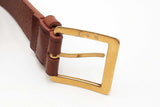 Saint Laurent Brown Leather Belt With Gold Tone Buckle Size 80 Eb0126oxzsa