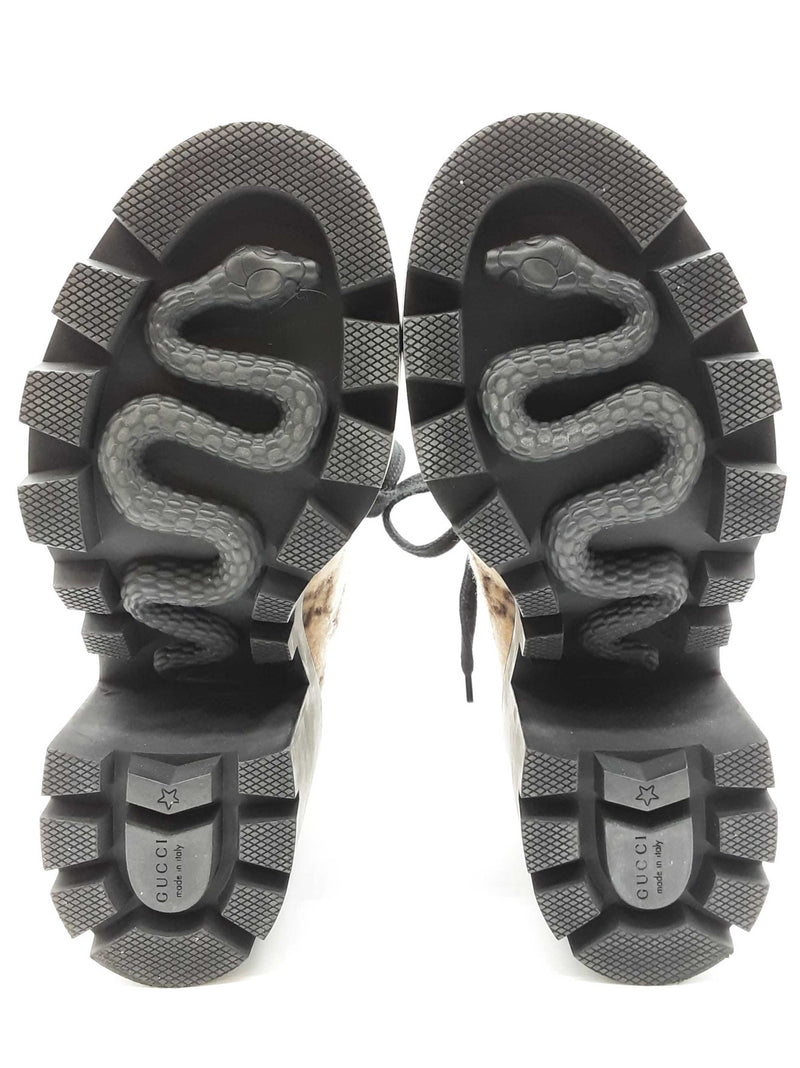 Gucci 583349 Gg Beige Wool Lace Up Ankle Boots Size Gucci 39.5 W Do0325orxde