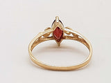 Marquis Cut Ruby 10k Yellow Gold 1.3g Ring Size 6.75 Do0426ixde