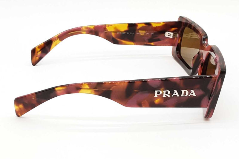 Prada Spr A07  Sunglasses In Mahogany & Violet Eb1225rxde