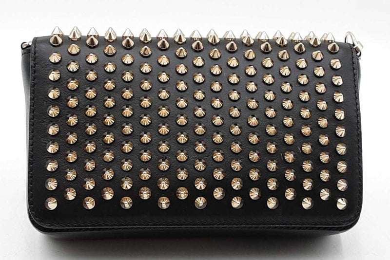 Christian Louboutin Black Leather Spiked Zoompouch Crossbody Eb1125wordu