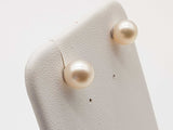 White Pearl 14k White Gold 0.6g Rubber Back Stud Earrings Do0925lrde