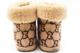Gucci Gg Monogram Fria Horsebit Wool & Shearling Ankle Boots Size 40 Eb1225lordu