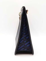 Versace La Greca Signature Coated Canvas Black & Blue Crossbody Bag Fw0725ozxdu