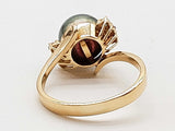 Multicolor Iridescent Gray Pearl 18k Yellow Gold 5.3g Ring Size 8 Do0526pixde
