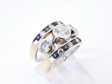 2.08 Cttw Diamond & Topaz Ring In 14k White Gold 8.9 Grams Size 5 Fw1124wwxzdu