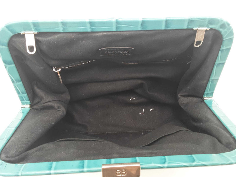 Balenciaga Cloud Clutch Croc Print Leather Crossbody Sd0625wzxsa