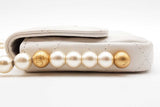 Chanel White Mini Flap Bag With Pearl Strap Sd0326erzde