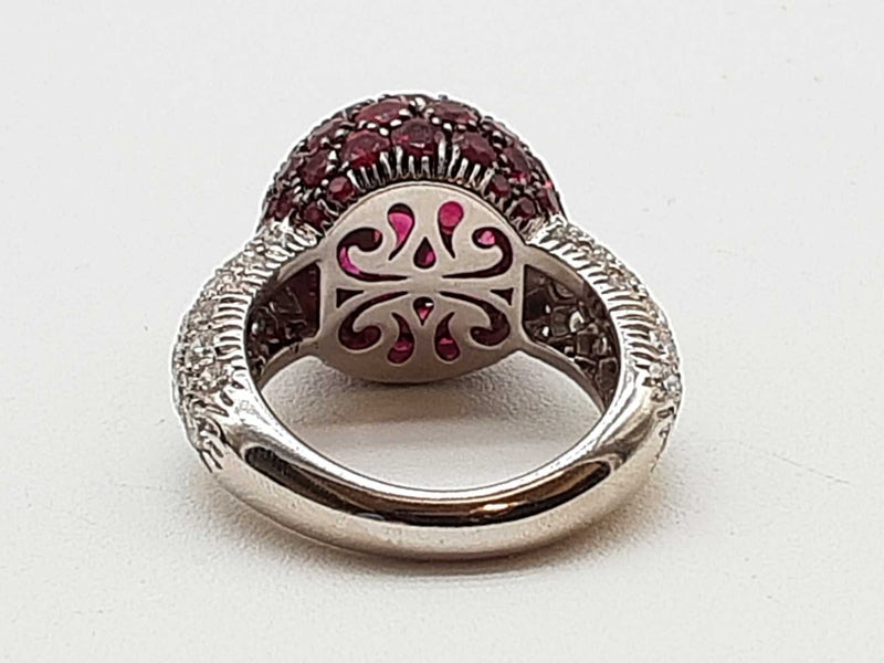 De Grisogono Love On The Rocks Ruby 18k White Gold Ring Size 6.25 Do1223rxzxmia