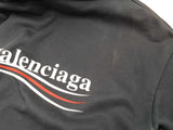 Balenciaga Campaign Logo Navy Blue Cotton Pullover Hoodie Size Xs Do0325oxzde
