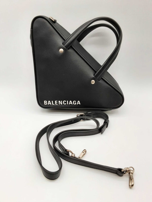 Balenciaga Triangle S Duffle Black Leather Crossbody Bag Do1024pxzde