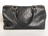 Gucci Guccissima Boston Black Leather Satchel Bag Sd0726porde