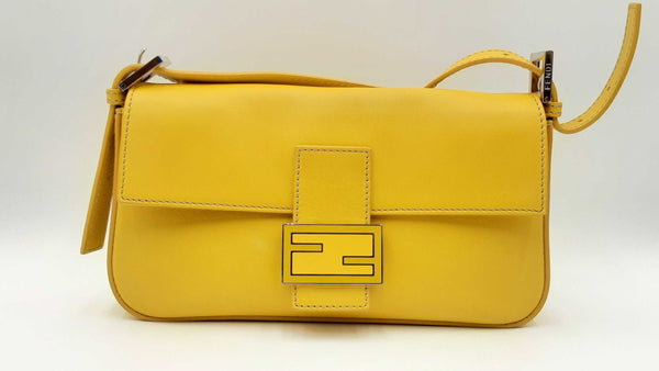 Fendi Baguette Yellow Leather Crossbody Sd0425wizdu