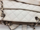 Chanel White Quilted Caviar Leather Shopping Tote Bag Do0725lcxzde