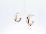 14k Two-tone Yellow & White Gold Twisted Hoop Earrings 2.2 Grams Fw0526lpzdu