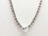 18k White Gold Lab Created Diamond Tennis Necklace Do1223irxzde