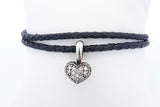 Lagos Caviar Braided Leather Bracelet With Sterling & 18k Heart Charm Eb822pxsa