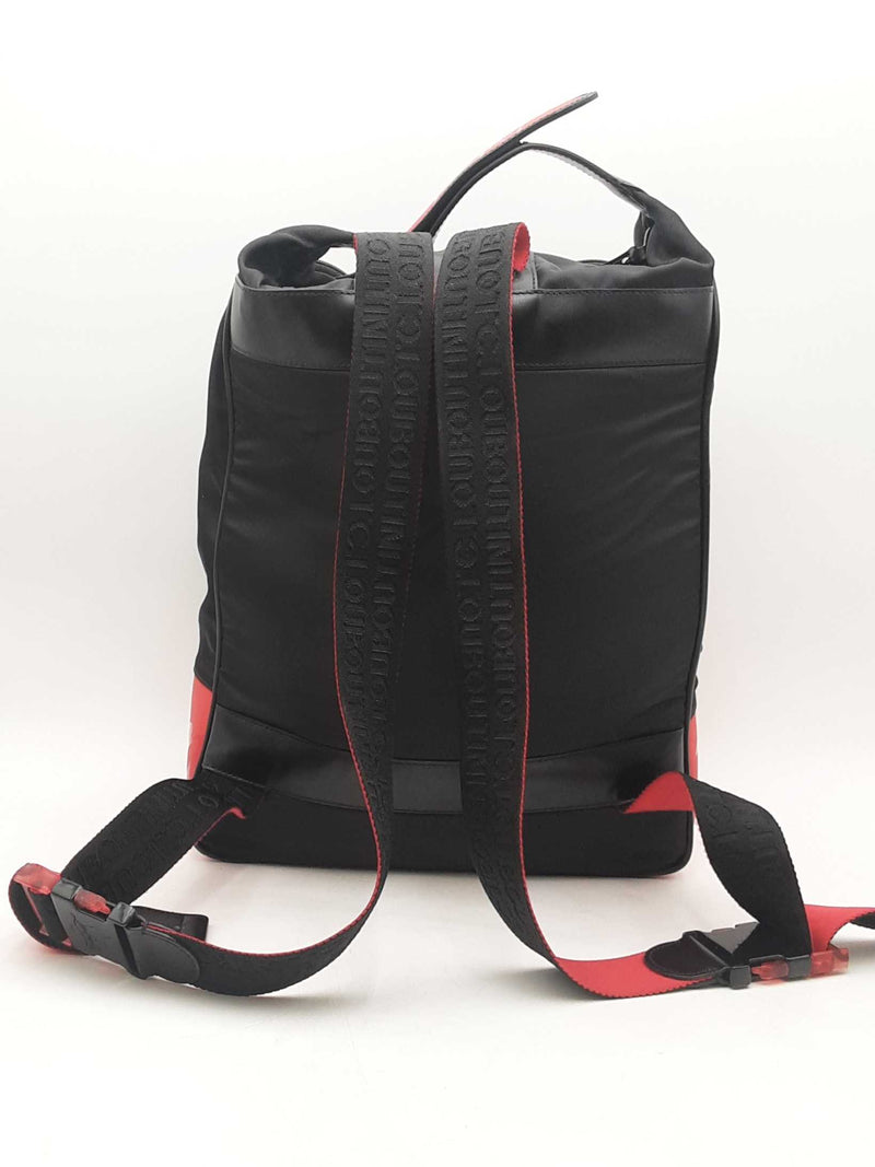 Christian Louboutin Nylon Backpack Black And Red Aa0325oxzsa