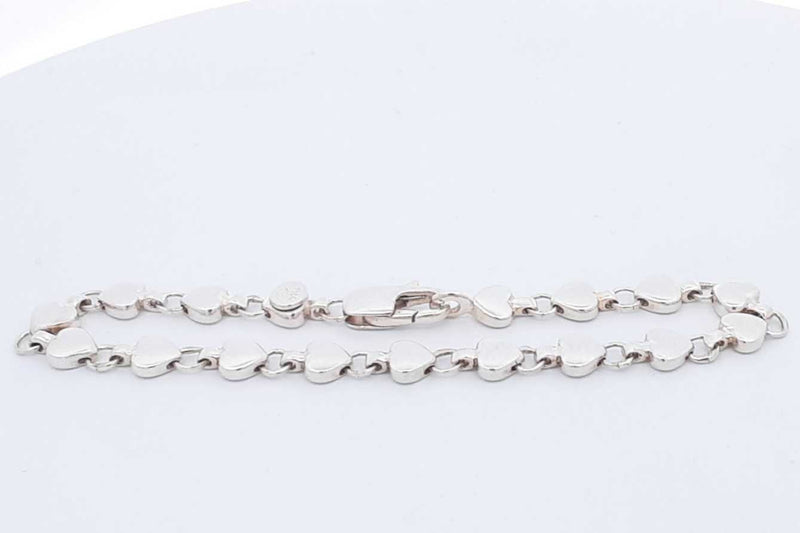 Tiffany & Co. Heart 925 Sterling Silver Bracelet 12 Grams 7.25 Inch Eb1224pxsa