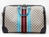 Gucci Savoy Large Duffle Bag In Gg Supreme Coated Canvas & Leather Fw0526lxzxdu