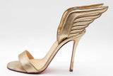 Christian Louboutin Gold Metallic Samotresse Wing Heels Size 39 Eb0726crde