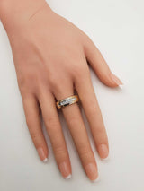 0.35 Cttw Channel-set Diamond & 10k Yellow Gold Ring 6.4 Grams Size 11.25 Fw0726wrzdu