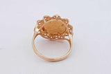 18k Yellow Gold Coin Inspired Ring 3.4 Grams Size 4.5 Eb0826oirsa