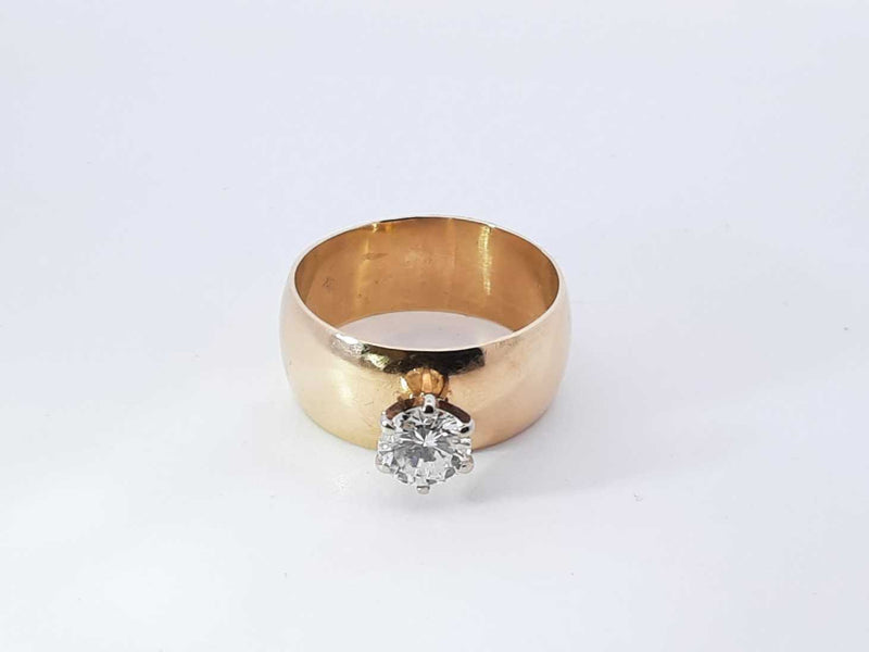 1.2 Ctw Diamond & 14k Yellow Gold Solitaire Ring 11.2 Gram Sz 11.5 Fw1024lsxzdu